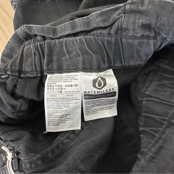 LEVIS sz 28 Paper Bag Faded Black Denim Jeans High Waisted Taper Leg - Picture 3 of 6